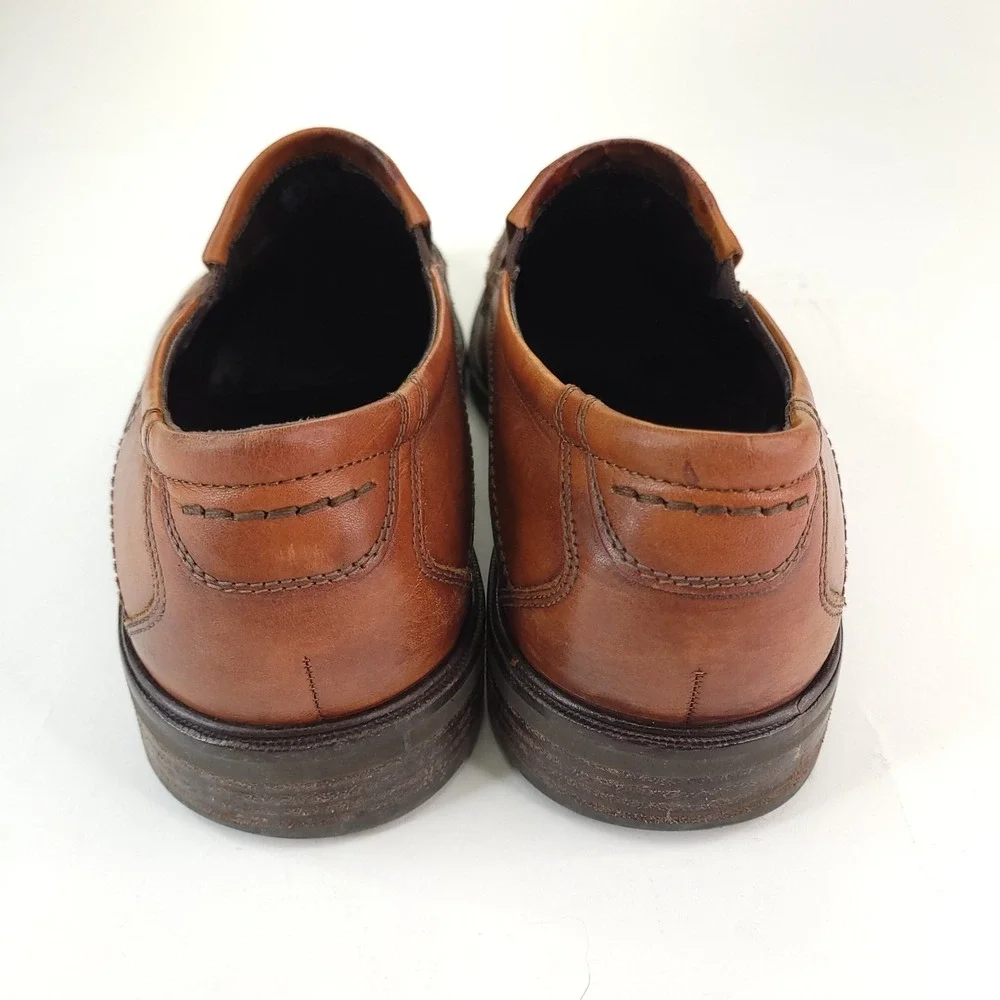 Ecco Shock Point Casual Loafers Mens ‎ EU 46 US 12 Brown Leather Shoes